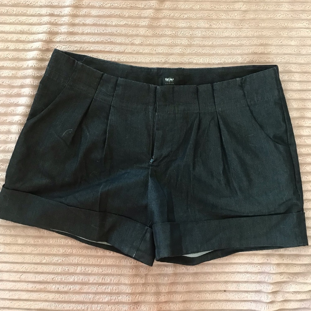 Dark Denim Cuffed Shorts